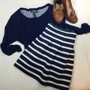 GAP NWT Navy striped scuba skirt Sz. S